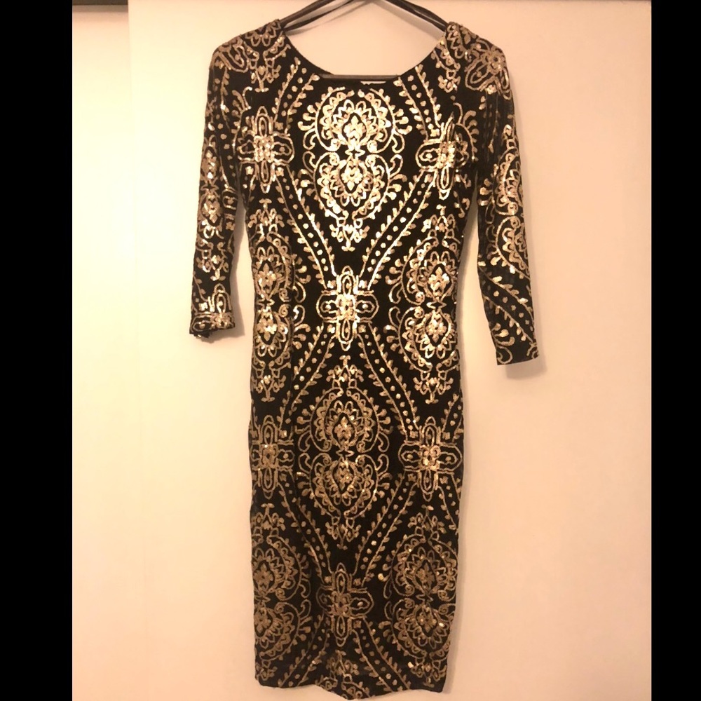 Black and Gold cocktail dress